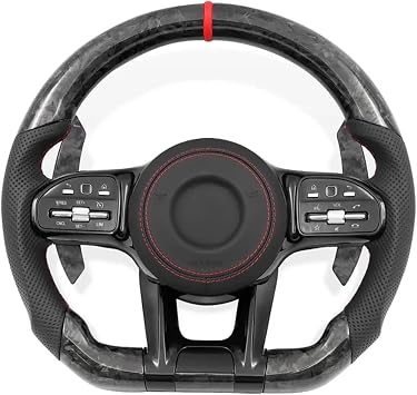Forge Carbon Fiber Steering Wheel Compatible With Mercedes Benz AMG A/B/C/E/S/G/V-class CLA GLC GLB GLS GLE C63 E63 W176 W204 W205 W213 W212