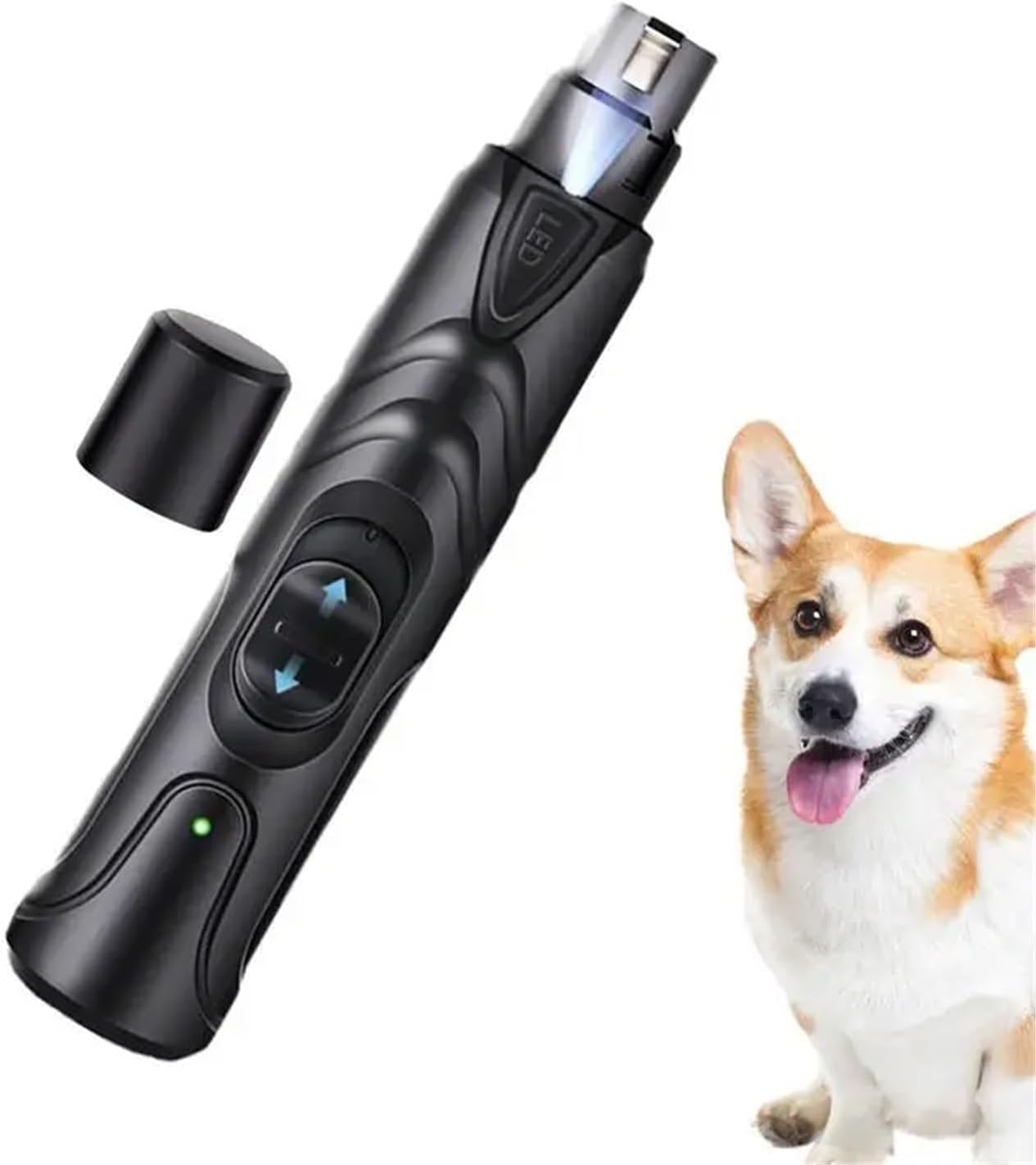 Pet Nail Grinder Super Quiet Electric with LED Light Claw Grooming Toenail Clippers 2 Speeds Pet Supplies