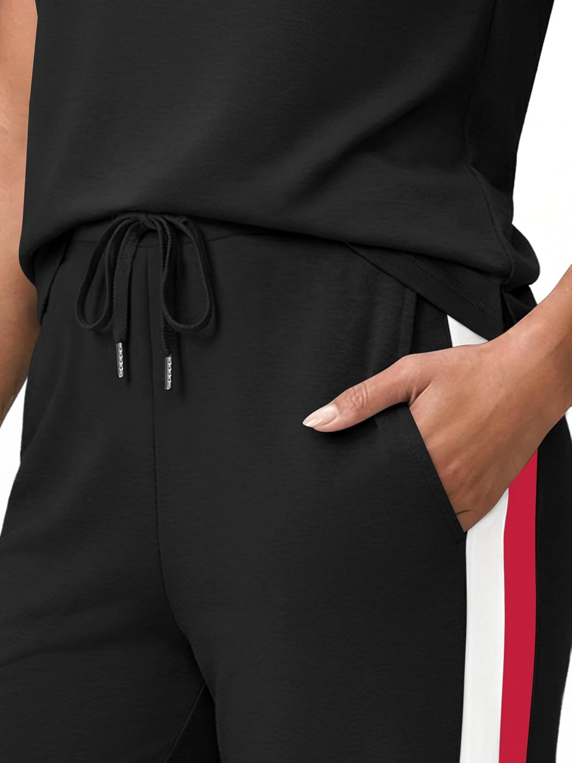 Casly Lamiit 2 Piece Lounge Set for Women 2026 Cap Sleeve Top Wide Leg Pants Sweatsuits Airport Travel Clothing Sets - Image 4