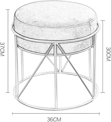 Miniatura 2 de Footstool Small Round Stool Stackable Ottoman Foot Rest for Living Room, Vanity, Dorm, ApartmentWhite-Style