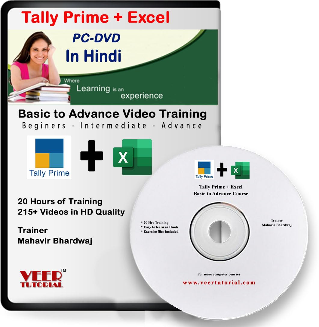 Veertutorial Tally Prime +Excel Basic to Advance Video Training in Hindi PC DVD (B0CYLBYCSR) Amazon Price History, Amazon Price Tracker