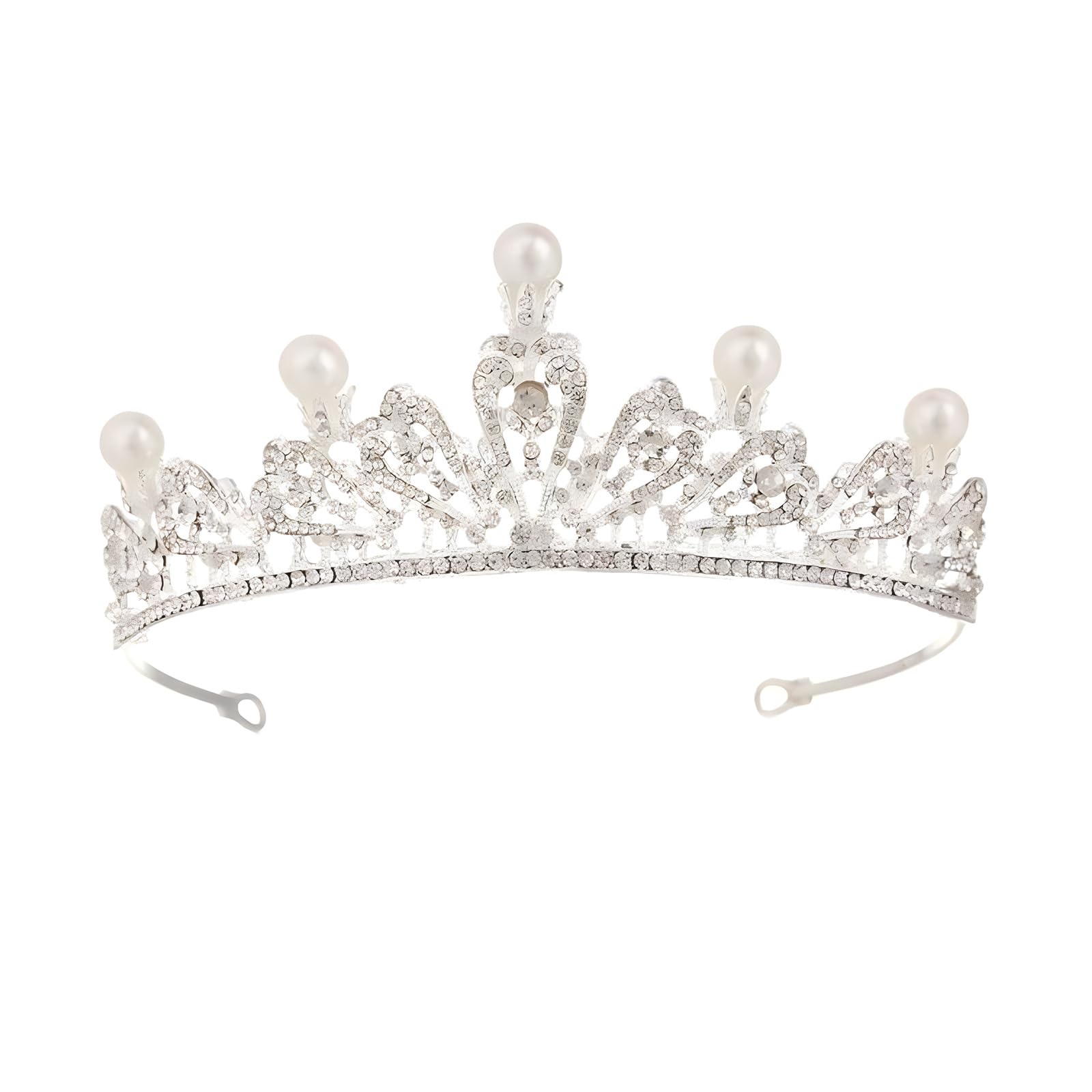 Hoshisea Tiara de Novia Diadema, Corona de Boda Tiara de Novia, Corona de Novia, Diadema de Princesa, para Concursos de Belleza, Bodas, Fiestas (Plata)