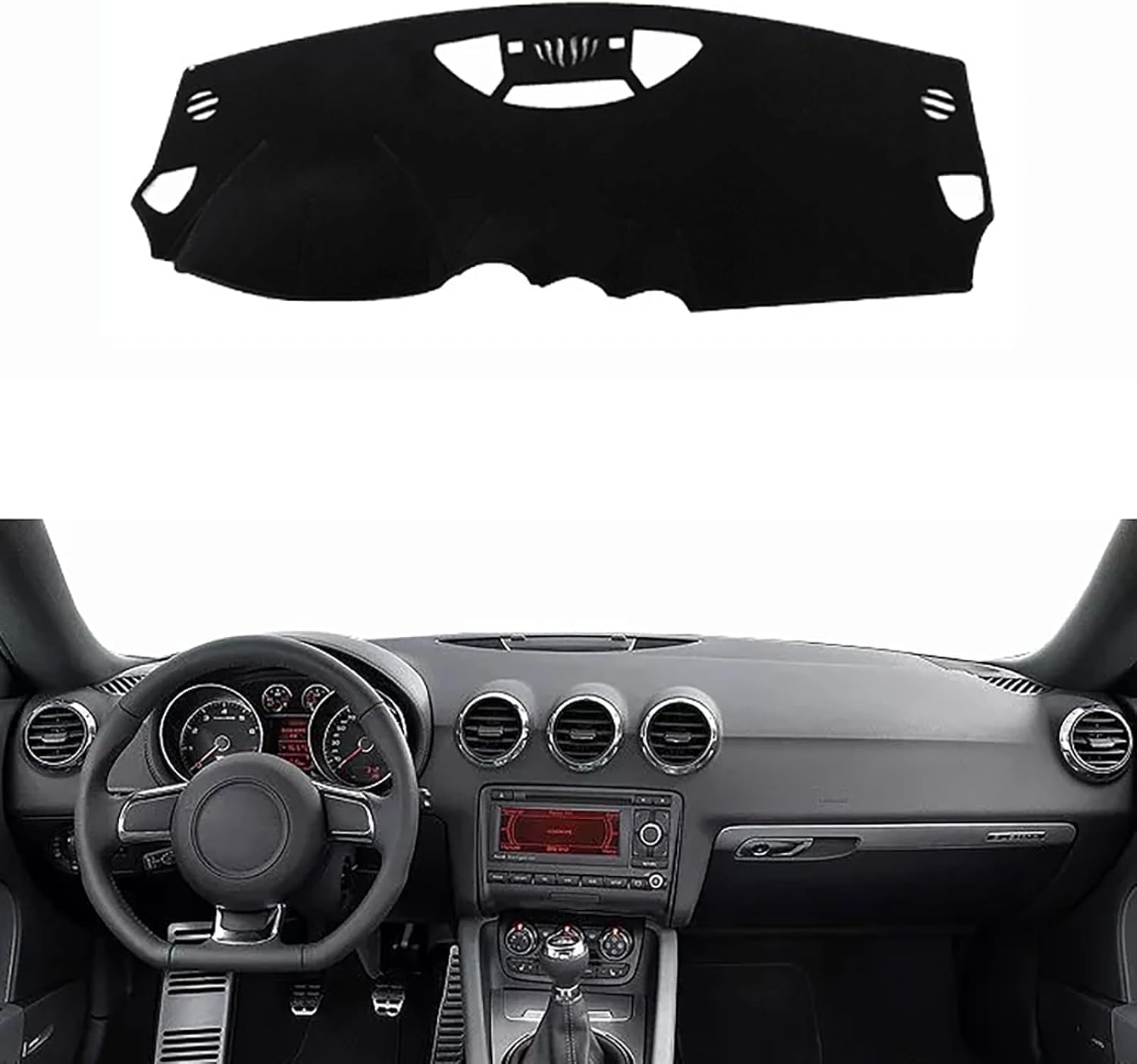 ZhangXD Car Dashboard Cover for Audi TT TTS 2008 2009 2010 2011 2012 2013 2014, Non-Slip Dash Board Sun Shield Protector Anti-Glare Anti Dust Interior Accessories