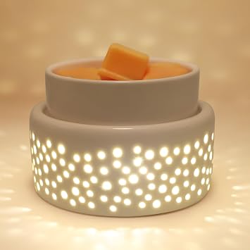 VICTORIA AROMA Ceramic Wax Melt Warmer - LED Night Light Candle Wax Warmer for Scented Wax, Electric Fragrance Wax Melter for Home, Office, Bedroom Decor, and Gifts