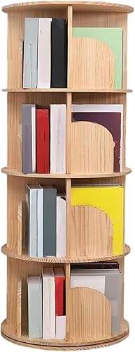 Miniatura 10 de YQSDG Estantería giratoria de 360 grados de madera para niños y adultos, organizador multifuncional (2 niveles)