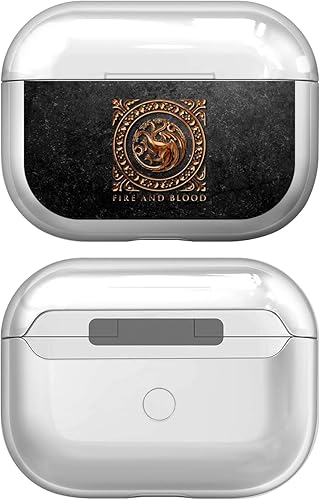 Head Case Designs Officially Licensed HBO Game of Thrones House Targaryen Distressed Sigils Clear Hard Crystal Cover Compatible with Apple AirPods