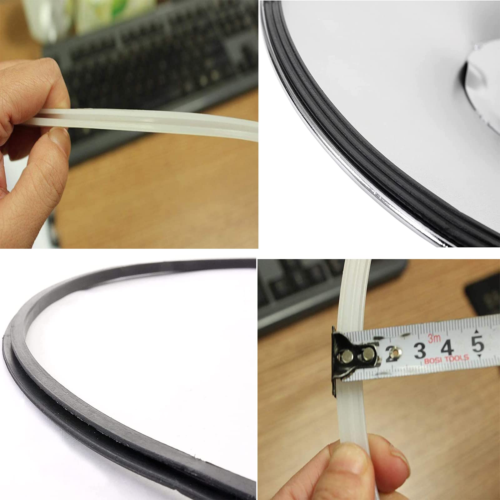 Anelli In Gomma Per Sgabelli Da Bar - Protezione Pavimento, Base Rotonda, 2 Pezzi Nero - Foto 6