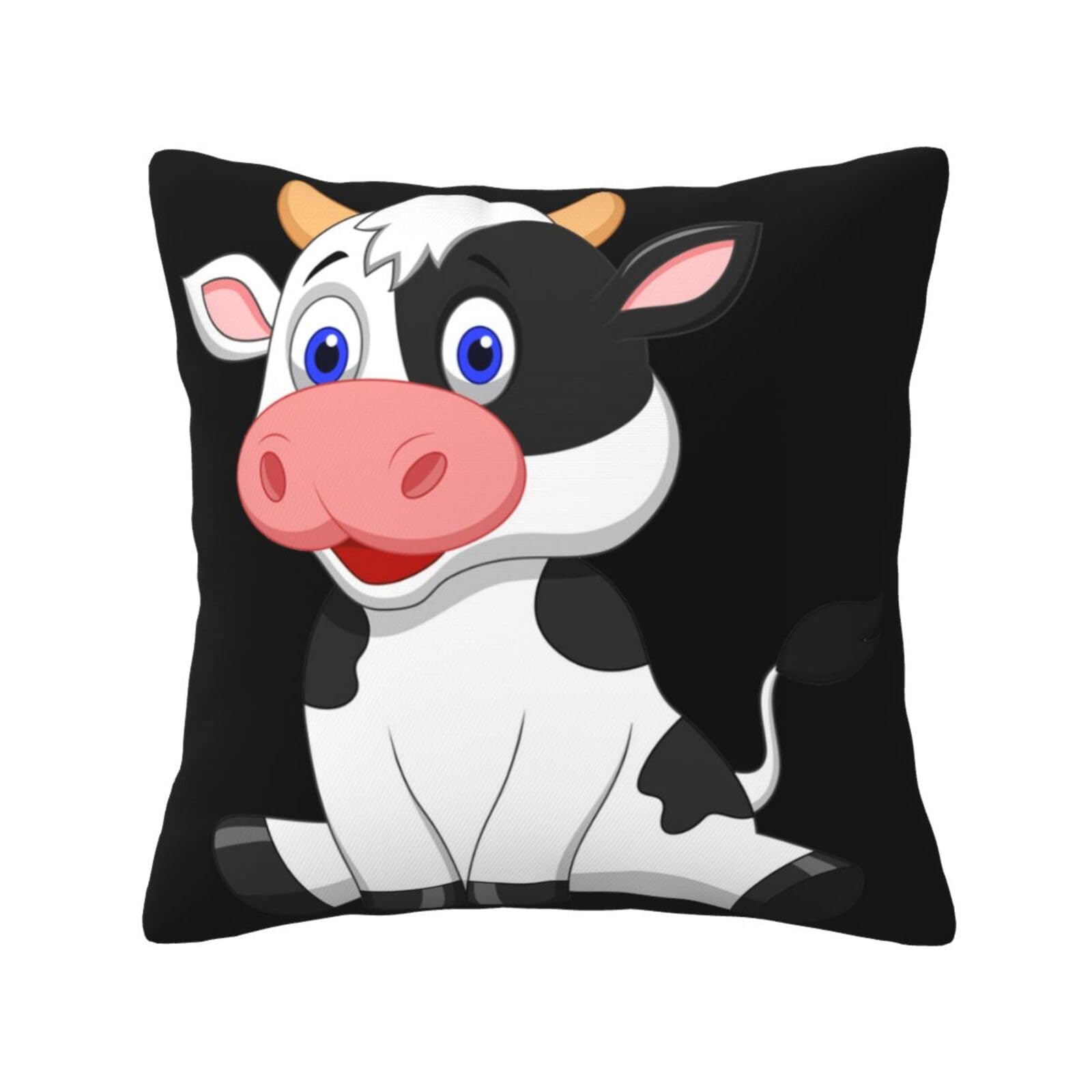 FFSHKOWE Dairy Cow Decorative Throw Pillow Cover Double-Sided Printed Cushion Cover for Sofa Couch Bed Chair 45 x 45cm