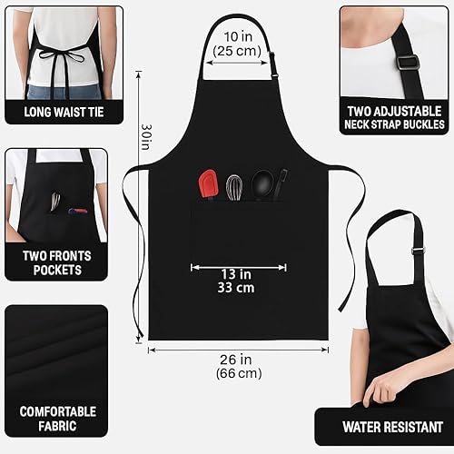 Miniatura 5 de Delantal personalizado con texto de logotipo personalizado para mujeres y hombres, delantal con logotipo personalizado con 2 bolsillos, regalo para