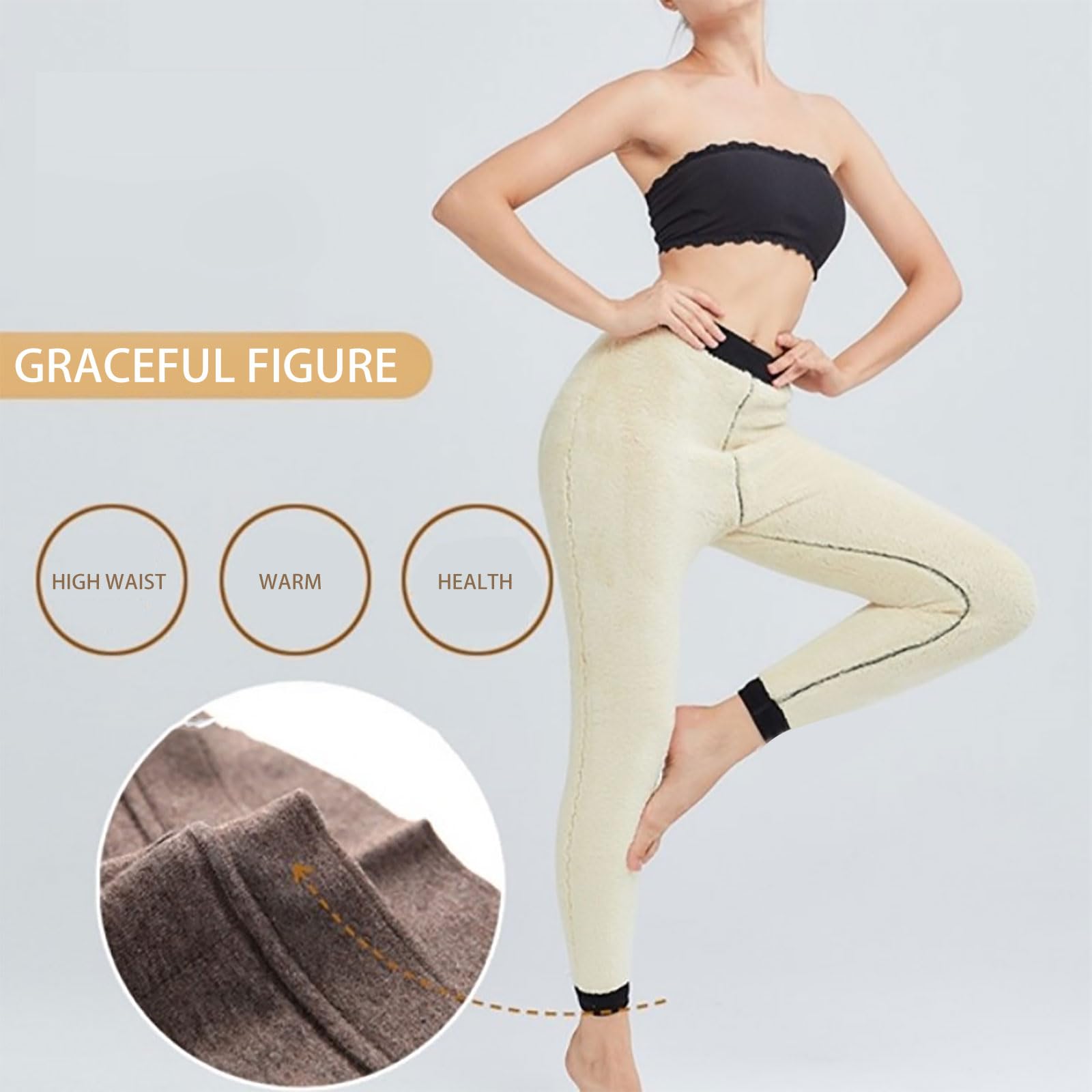 Leggings Termici da Donna Inverno Leggings con Fodera in Pile Resistente Pantaloni Caldi Vita Alta Pantaloni da Termici da Donna con Calda Imbottitura in Pile Termici Invernali