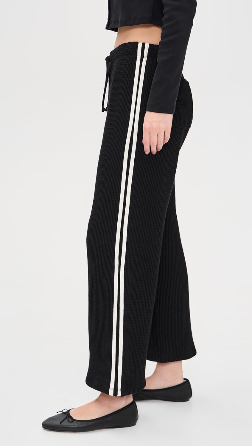 DONNI. Women's The Thermal Crop Stripe Pants - Image 4