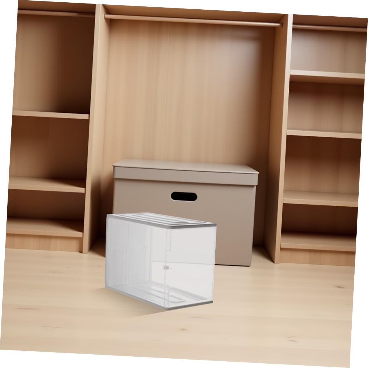 Multifunctional Plastic Storage Case with Cover Odorless Closet Organizer for Socks Underwear Bras Portable Travel Organizer for Home Bathroom Storage Single