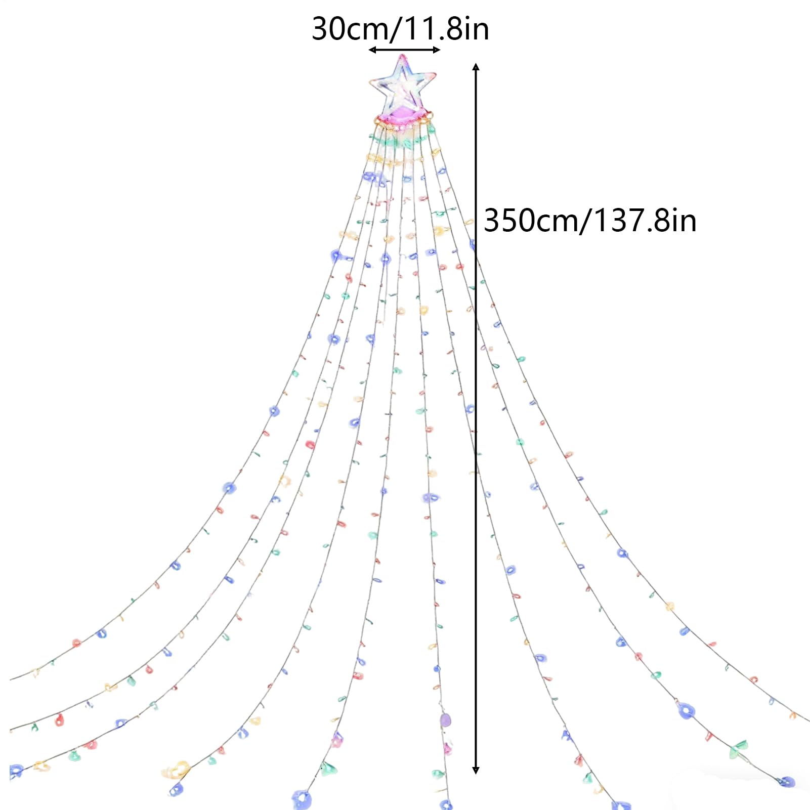 Luces Navideñas Solares 3.35 Metros Varios Modos con Temporizador Remoto