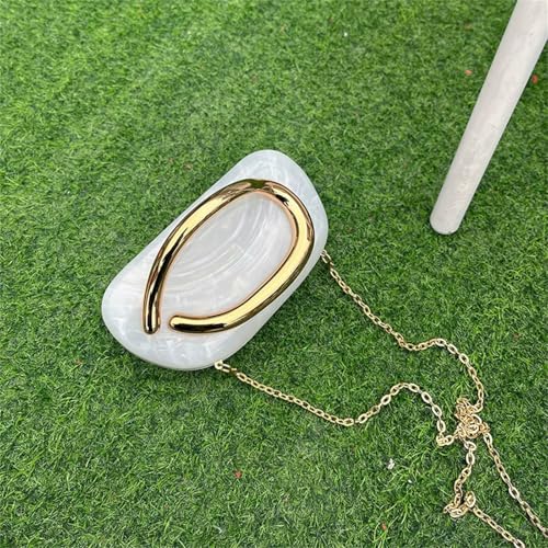 Image of Women Evening Clutch Purse Metal Handle Acrylic Purse Unique Shoulder Bag Causal Handbags for Bride Party Wedding