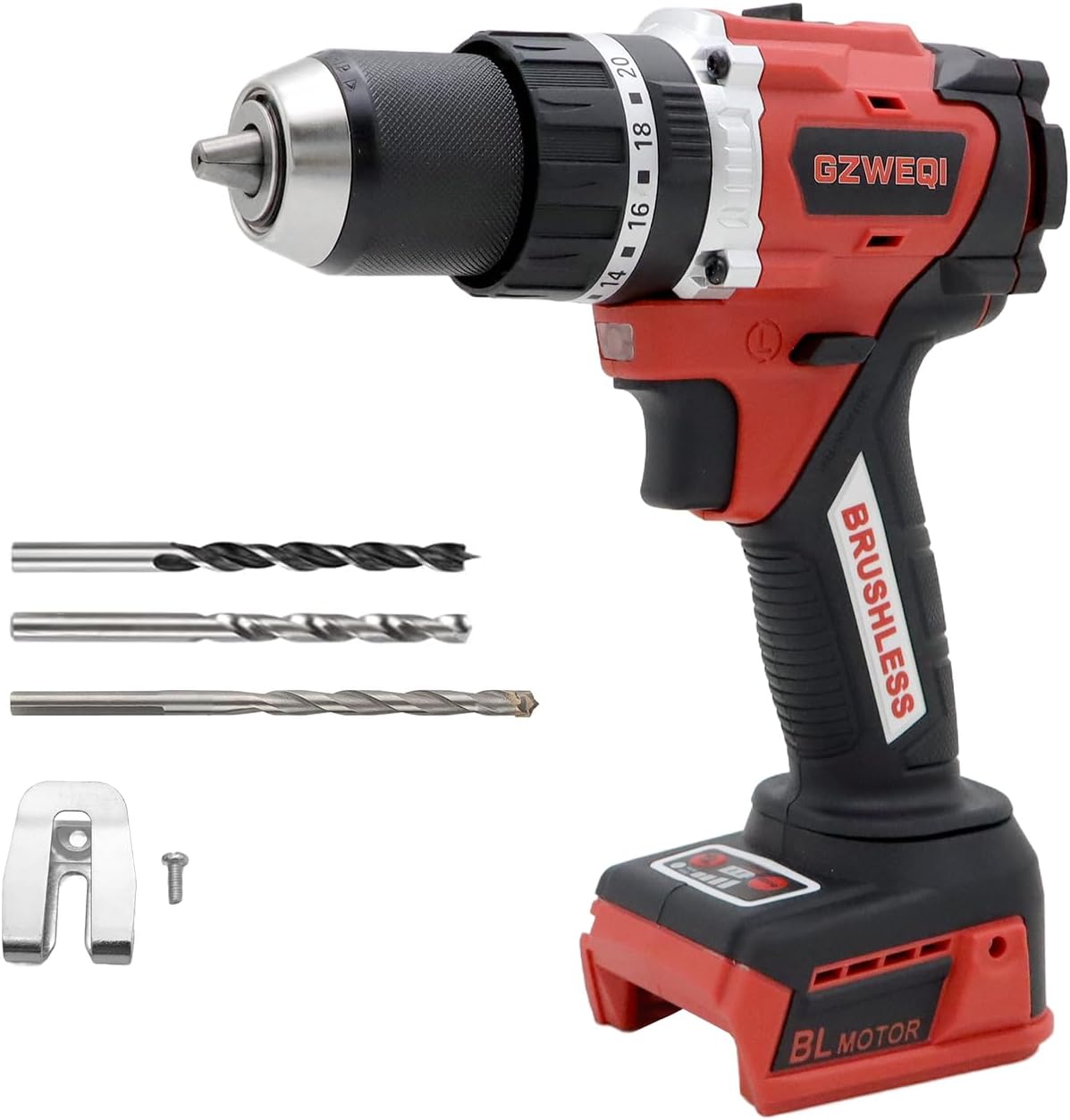 18V Brushless Heavy-duty Impact Drill, 900 in-lbs, 31500 IPM, 1/2" Keyless Metal Chuck, 20+1+1 Clutch, Cordless Hammer Drill Kit for Drilling Brick Wall, Metal, Wood