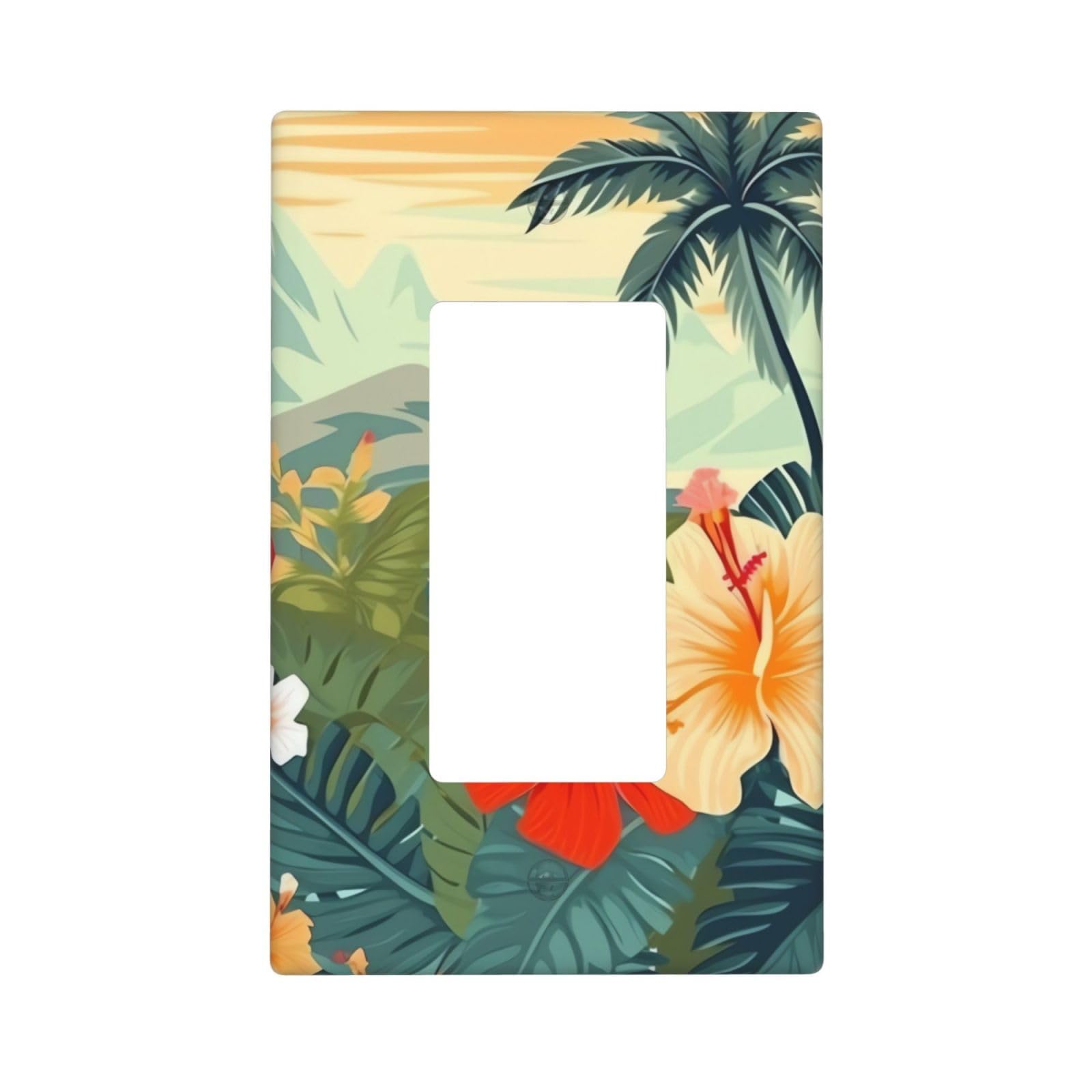 Decorator Wall Plate 1 Gang Light Switch Covers Decorator Receptacle Outlet Covers summer hawaiian Wall Plates for Electrical Outlets Plug Cover Single Rocker Switch Plates