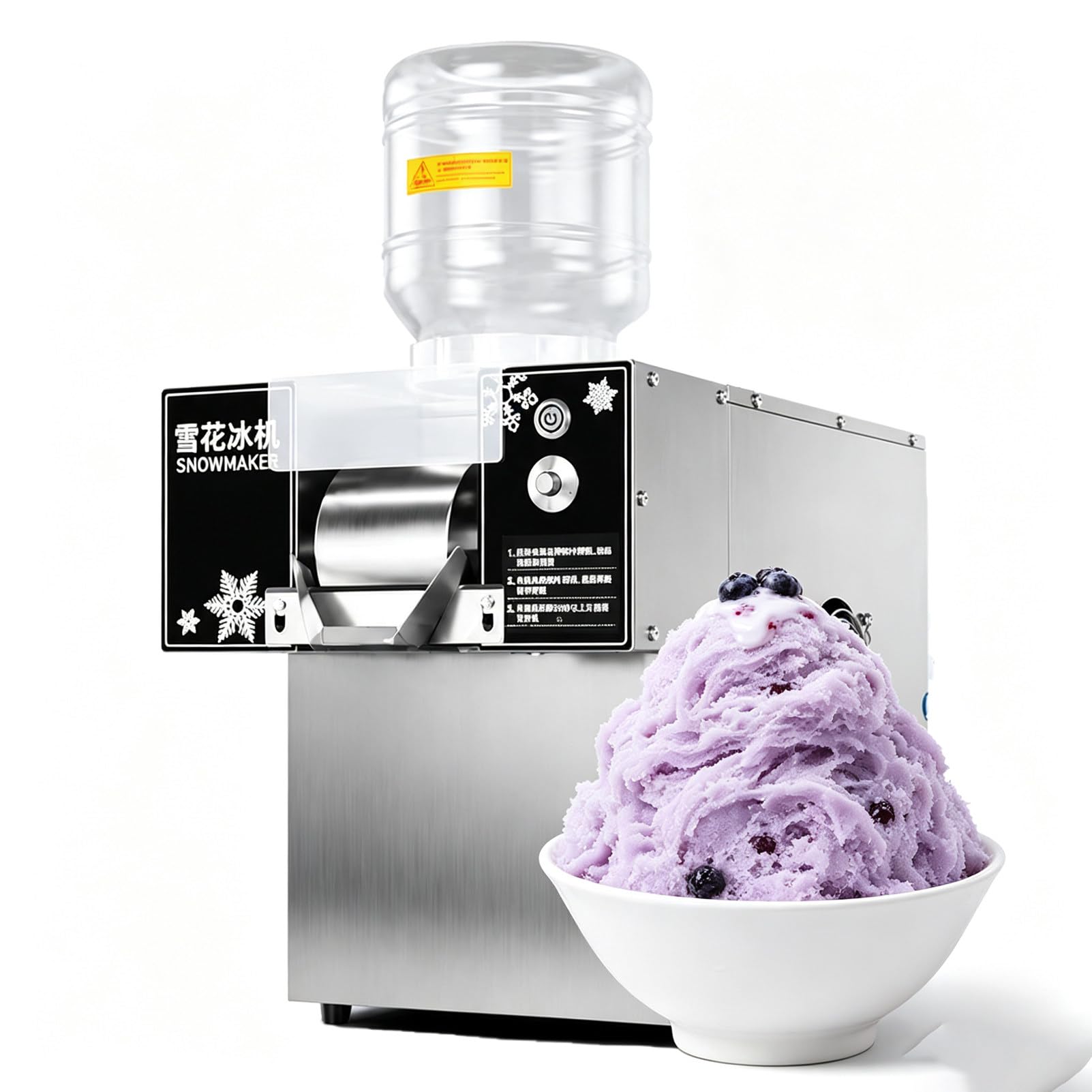 DNEPEI Home/Commer Drum Snowflake Ice Machine 132lbs/264lbs/24H 120-Touch-ControlModel