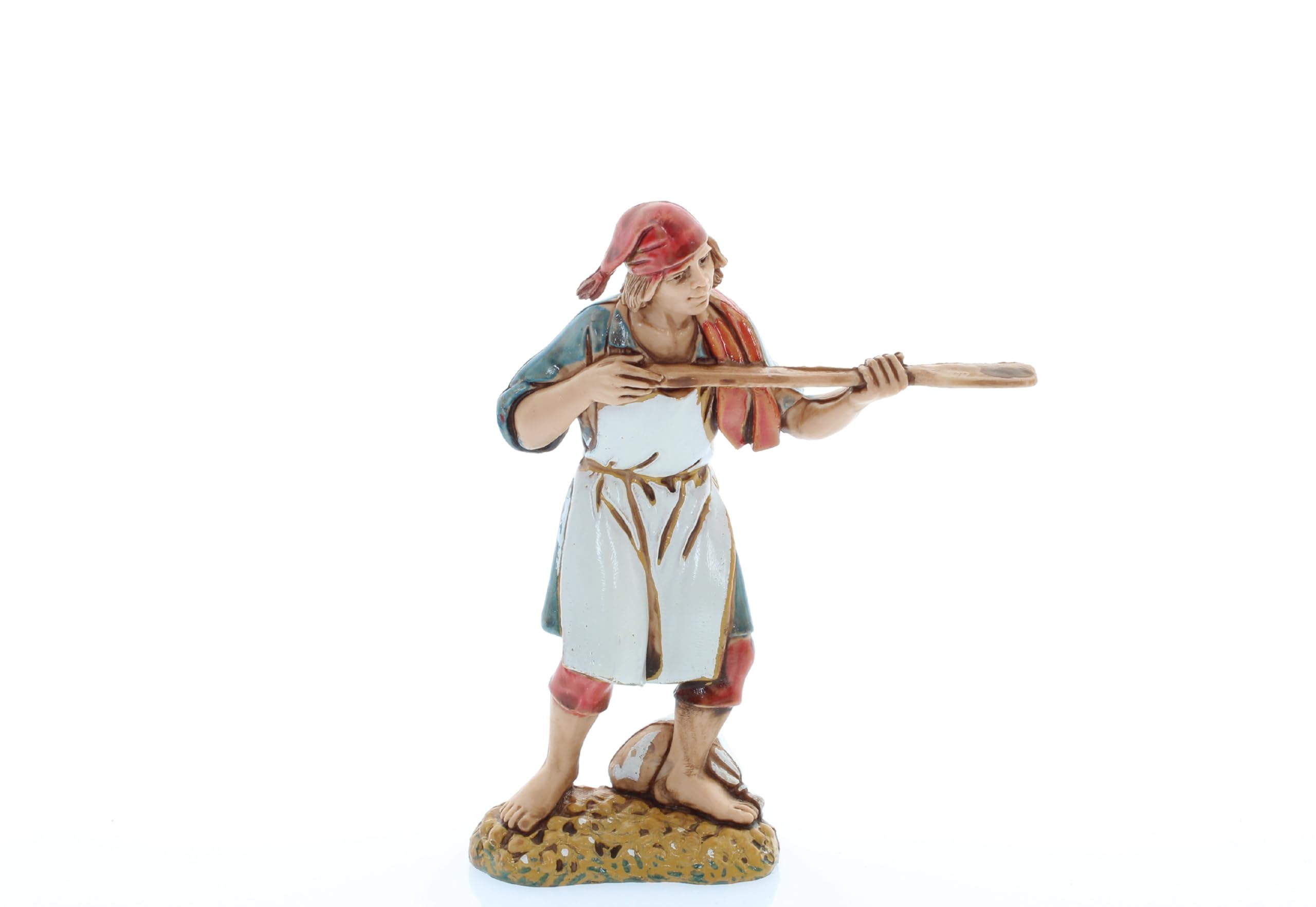Moranduzzo Set 4 Pastori Napoletani H Medio 9 cm per Presepe da 10 cm – Scala 1:20 – STANDARD 10 – Statuine Indistruttibili, Stile '700, Rifinite a Mano, Scultore M. Landi