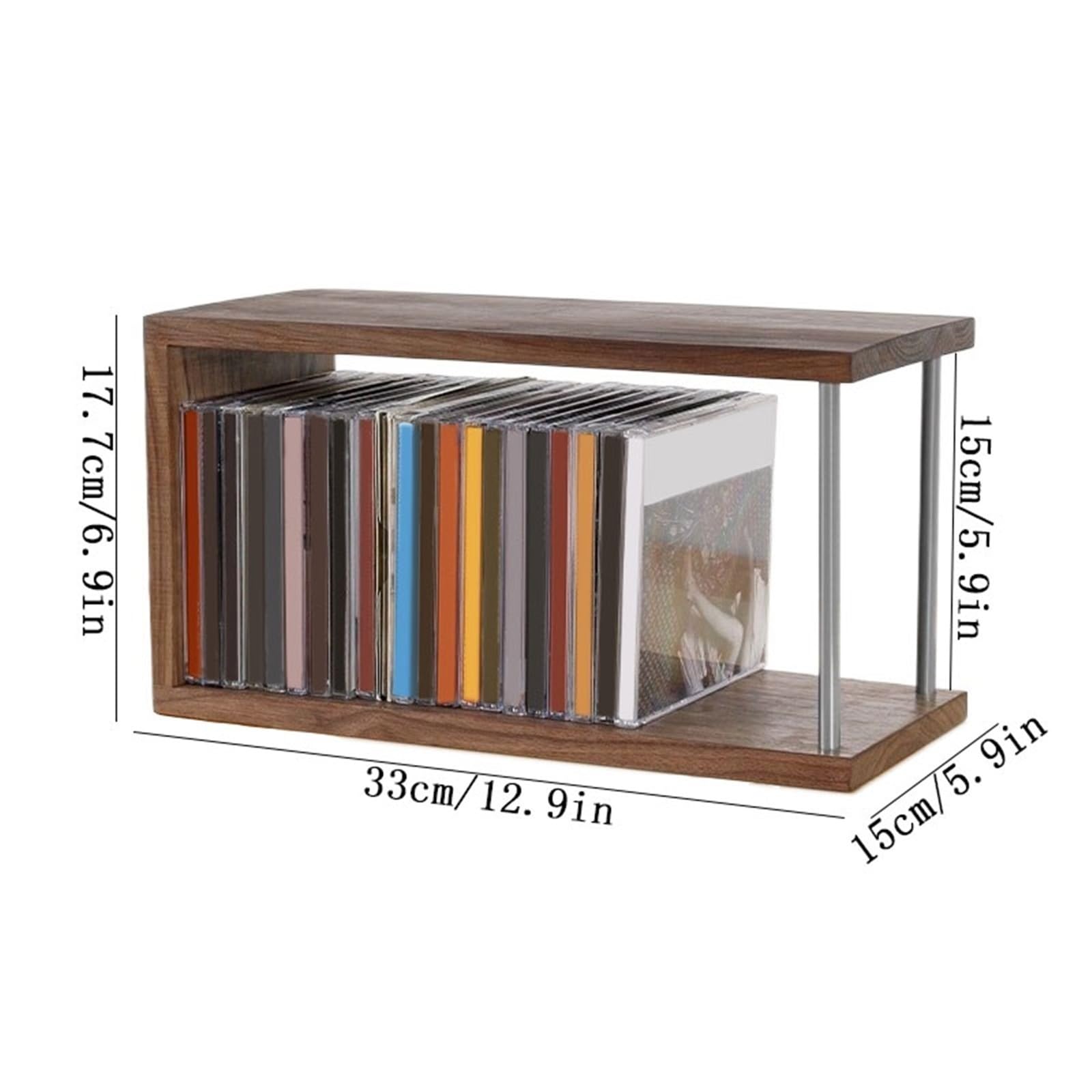 Stockage de CD Étagère de rangement intérieure en bois for CD, disques vinyles et cassettes audio Enregistrer