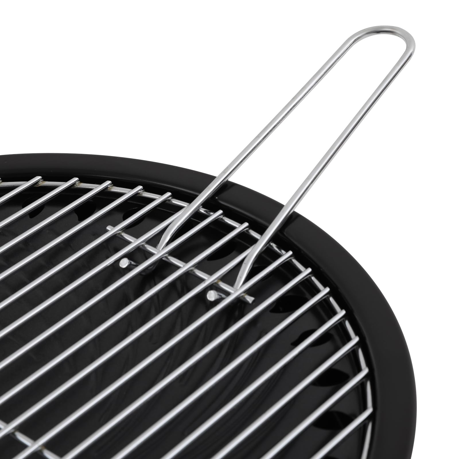 Barbecue portatile pieghevole per esterni, a tre zampe, a carbonella, con piastra di raccolta, pieghevole, per esterni, a tre zampe, a carbonella, portatile, per barbecue a carbonella