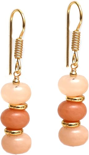 Miniatura 33 de Gempires - Aretes ligeros con cuentas hechas a mano, hipoalergénicos, chapados en oro, aretes colgantes para mujer Yaxaite