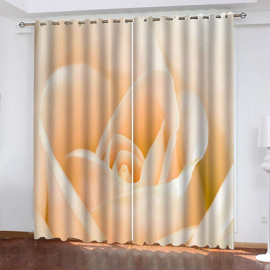 Maynuo Girls Blackout Curtains For Bedroom 3D Minimally Designed Rose Flowers Thermal Insulated Window Curtain For Living Room For Boys Kids, 2 Panels, 78X62inch Pattern Eyelet