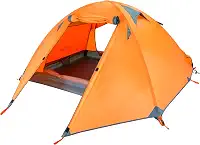 Azarxis Barracas para mochilão, 1 2 pessoas, 3 e 4 estações, fácil configuração, impermeável, leve, profissional, dupla camada, haste de alumínio para acampamento ao ar livre, caminhadas, viagens (laranja - 3 pessoas)