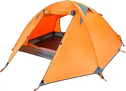 Azarxis Barracas para mochilão, 1 2 pessoas, 3 e 4 estações, fácil configuração, impermeável, leve, profissional, dupla camada, haste de alumínio para acampamento ao ar livre, caminhadas, viagens (laranja - 3 pessoas)