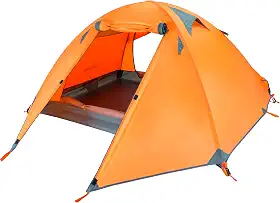 Azarxis Barracas para mochilão, 1 2 pessoas, 3 e 4 estações, fácil configuração, impermeável, leve, profissional, dupla camada, haste de alumínio para acampamento ao ar livre, caminhadas, viagens (laranja - 3 pessoas)