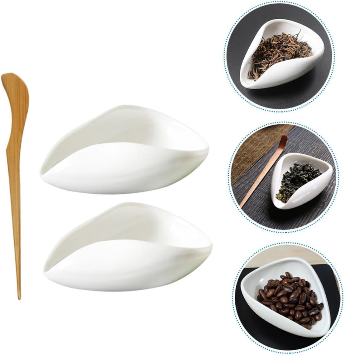1set Porcelain Tea Scoops Ergonomic Tea Leaf and Coffee Bean Spoons Convenient Kitchen Accessories for Home Teaware and Sugar Serving Easy to Clean and Maintain