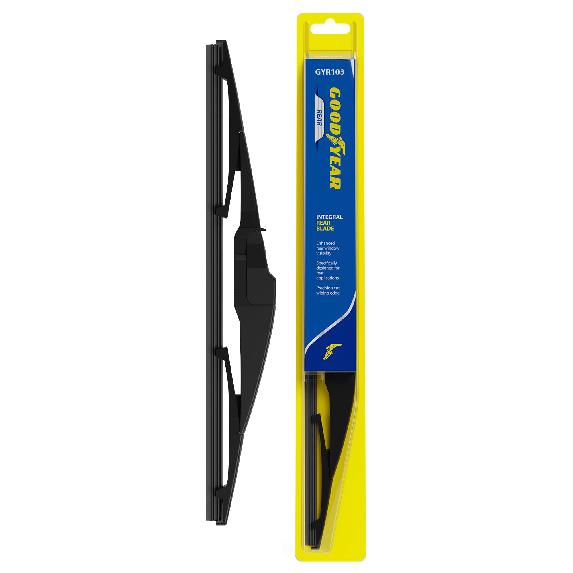 Goodyear Rear 10" Integral Rear Wiper Blade with Polymer Hard Shell Frame, Replacement Rear Window Wiper Blade for Integral Wiper Arms, Pack of 1