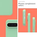 YATWIN Silicone Back Case for Google Pixel 9 Pro XL, Soft-Touch Phone Back Cover for Google Pixel 9 Pro XL - Link Cyan gallery image