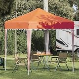 Umbrale Pop-up Partyzelt 195 x 195 x 245 cm aus robustem Oxford-Stoff in Orange mit UV-Schutz wetterfestem Stahlrahmen höhenverstellbar für Garten Terrasse Balkon Outdoor Events