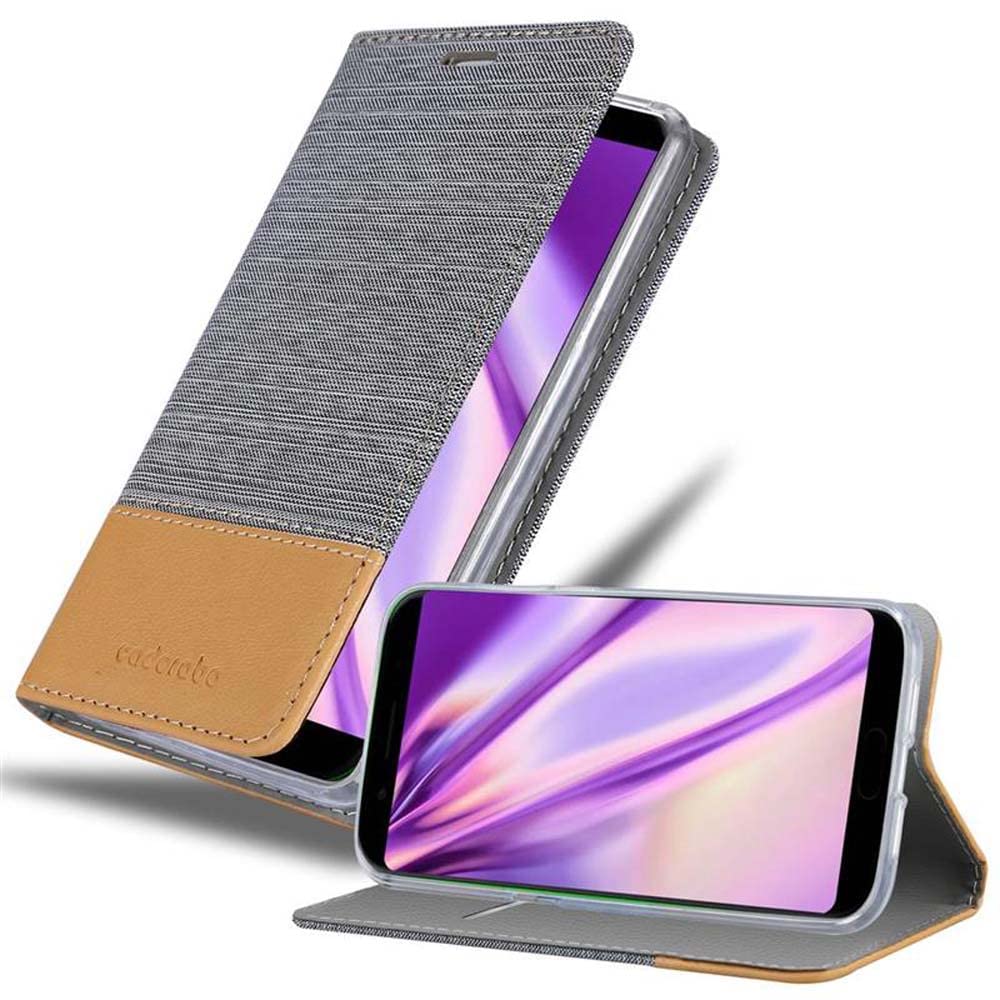 Cadorabo Book Case compatible with Xiaomi BLACK SHARK in LIGHT GREY BROWN - with Magnetic Closure, Stand Function and Card Slot - Wallet Etui Cover Pouch PU Leather Flip