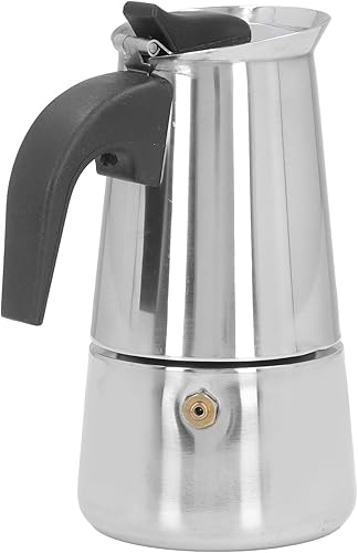 HERCHR Máquina de café expreso para estufa, cafetera italiana de acero inoxidable, cafetera clásica para cocinas de inducción (2 tazas)