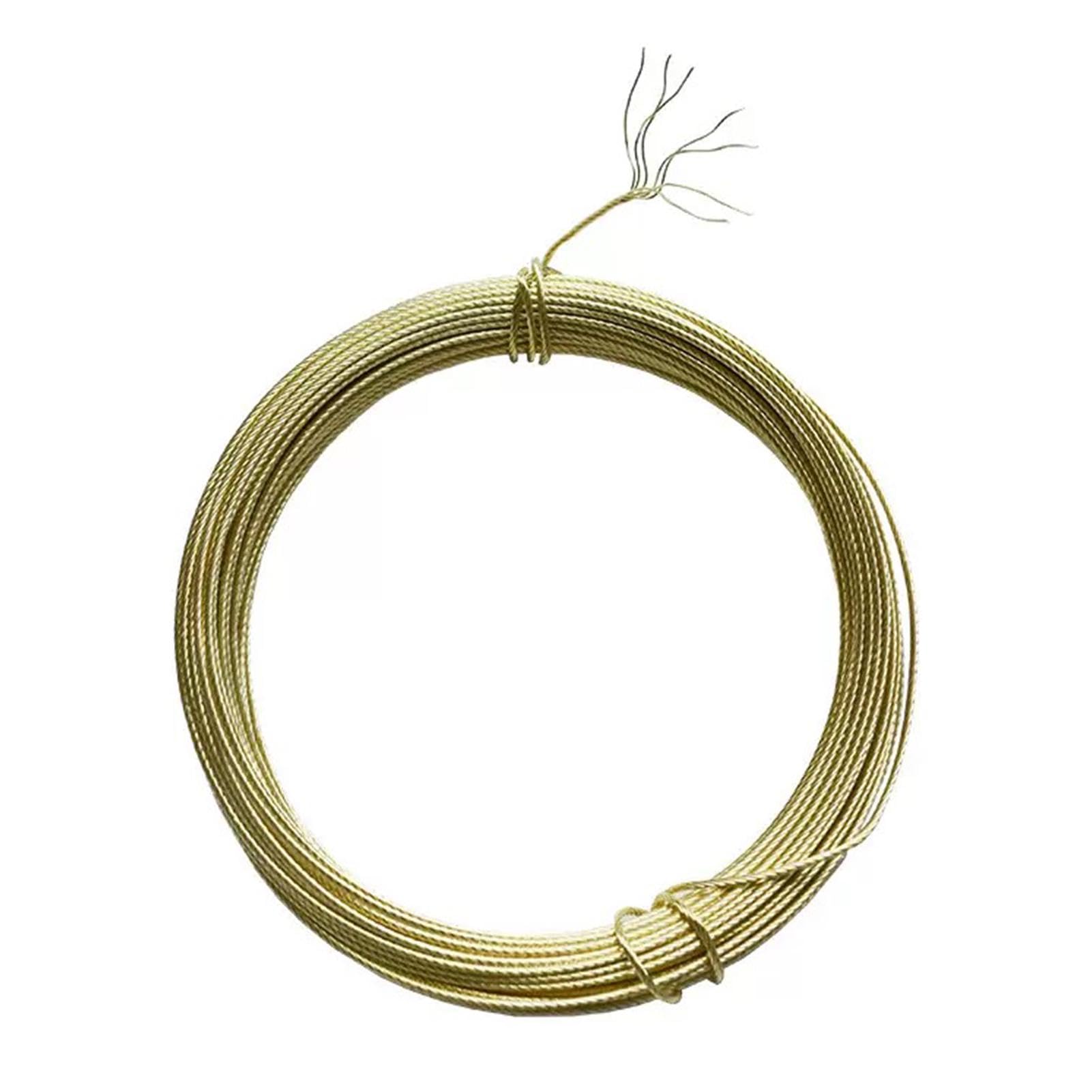Zenfony 32.8 Feet/10m Brass Picture Hanging Wire, 0.75mm Heavy Duty Metal Picture Frame Wire, Braided Hanging W-ire for Frames, Mirrors, Artwork, Clocks