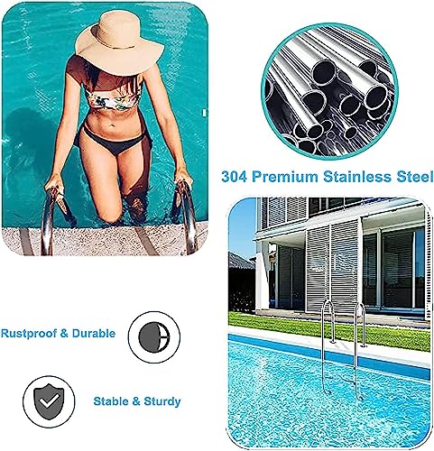Escalera para piscina 2 peldaños anti-deslizante acero inoxidable miniatura 5