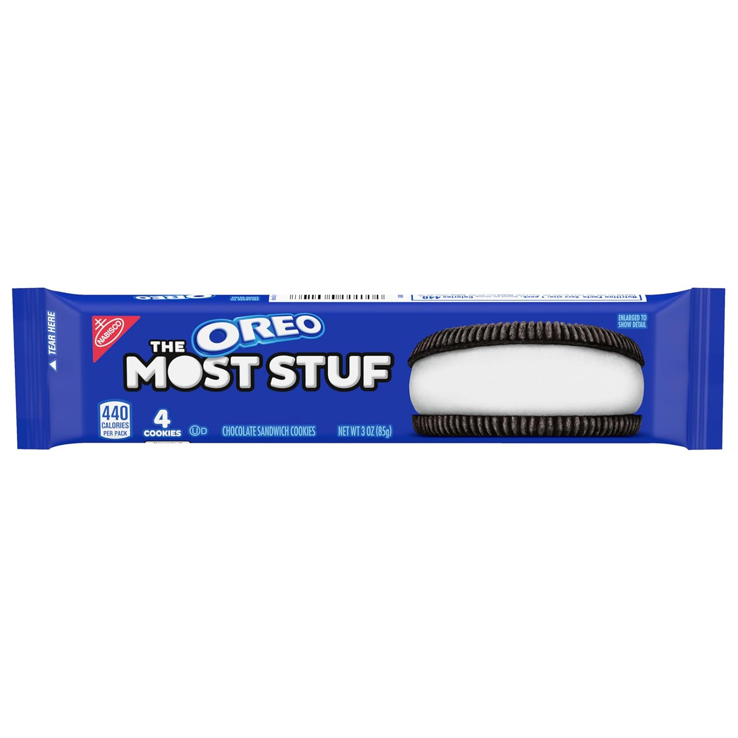 OREO The Most Stuf Chocolate Sandwich Cookies, 12 Snack Packs (4 Cookies Per Pack)
