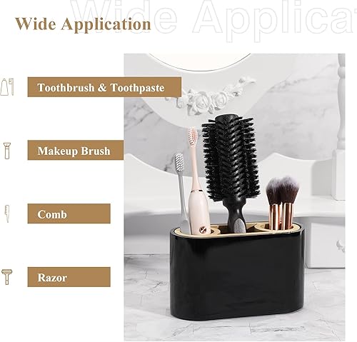 Miniatura 36 de Shinowa Soporte para cepillos de dientes de resina, 5 ranuras higiénico para cepillos de dientes, organizador de almacenamiento para cepillo de F