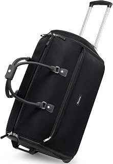Rolling Garment Bags, Large Garment Duffle Bag with Wheels, 3 in 1 Garment Suit Luggage Bag for Women Men Business Travel Weekender, Black