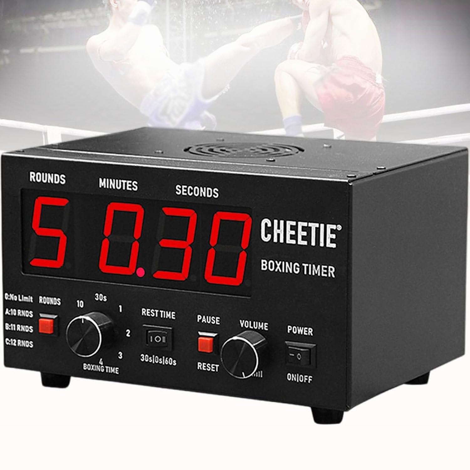 Temporizador Robusto de Grado Comercial con Memoria y Programas Preestablecidos - Construido para Entrenamientos Diarios de Saco Pesado,Ejercicios con Pares y Clases de Acondicionamiento Green