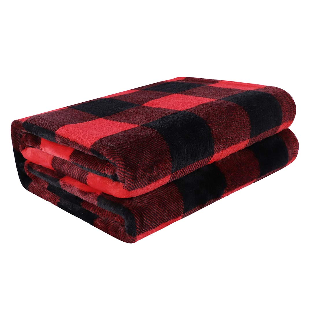 Muiltvoe Pet Dog Blanket, Flannel Fleece Puppy Blanket Plaid Plush Warm Rug Blankets for Small-Medium Dogs Cats Sleeping Mat, 30 x 40 Inches, Scarlet+Black