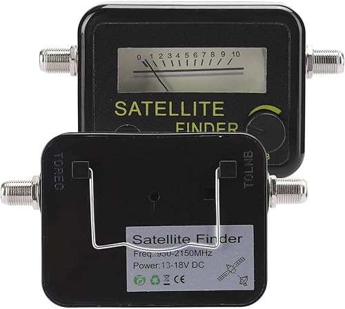 Medidor de fuerza del buscador de señal de plato, 9501 sensible buscador de satélites medidor de fuerza de señal, color negro con pantalla digital