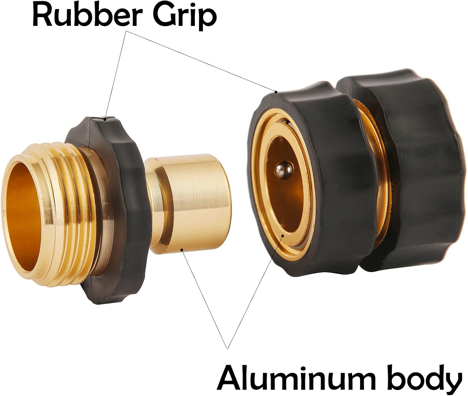 BILAL 12 Piece Quick Connect Hose Fittings for Garden Hose Quick Connector with Gasket, 3/4 Inch GHT Male and Female Attachment Quick Release Water Hose Adapter thumbnail