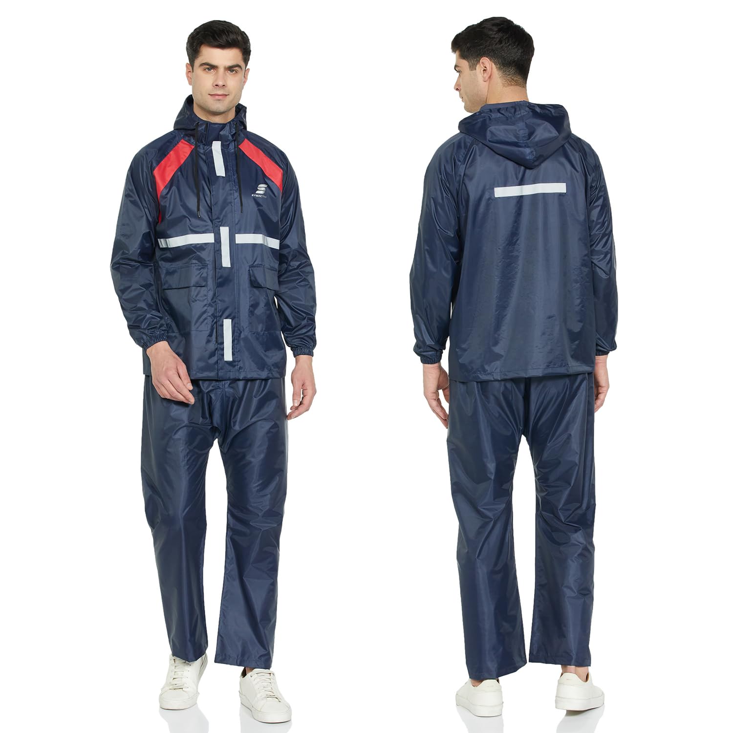 Unisex-Adult Polyester Water Resistant Casual Style Rain Coat With Pant (Blue, Large)-image-44