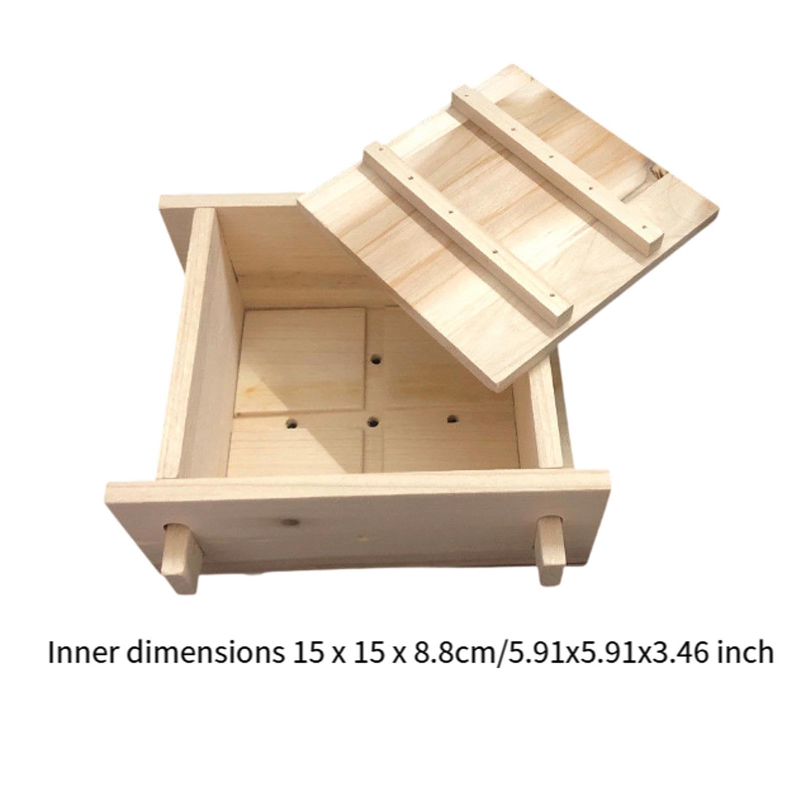 Tofu Maker Equipo de de Tofu de Madera Herramienta para Hacer Cuajada dor de Queso Filtro de Cocina Adecuado para Elaboración Casera, 15cm X 15cm X 8.8cm