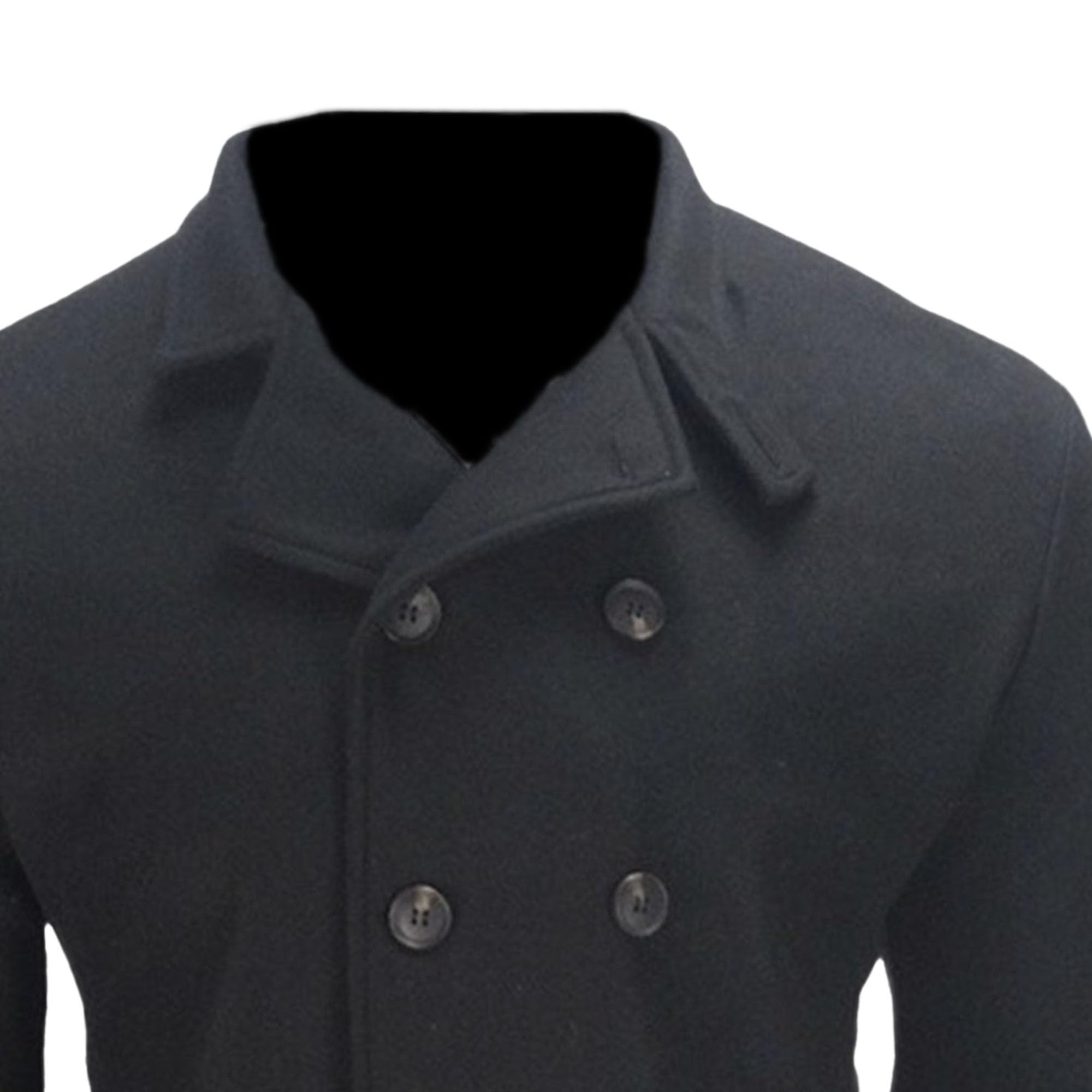 Gabardina para hombre con cuello con muescas, resistente al viento, cálida y suave, mezcla de lana, abrigo de primavera con doble botonadura