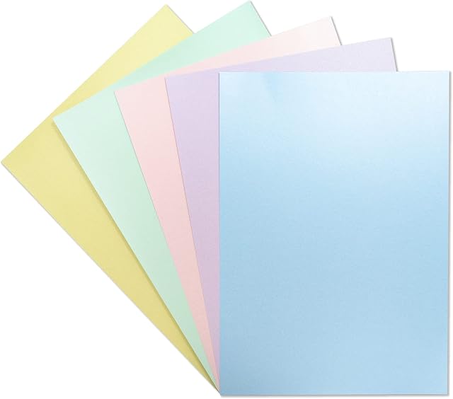 Crafter's Companion A3 20-Piece Centura Pearl Sheet Card Pack, Pastels/Multi-Colour