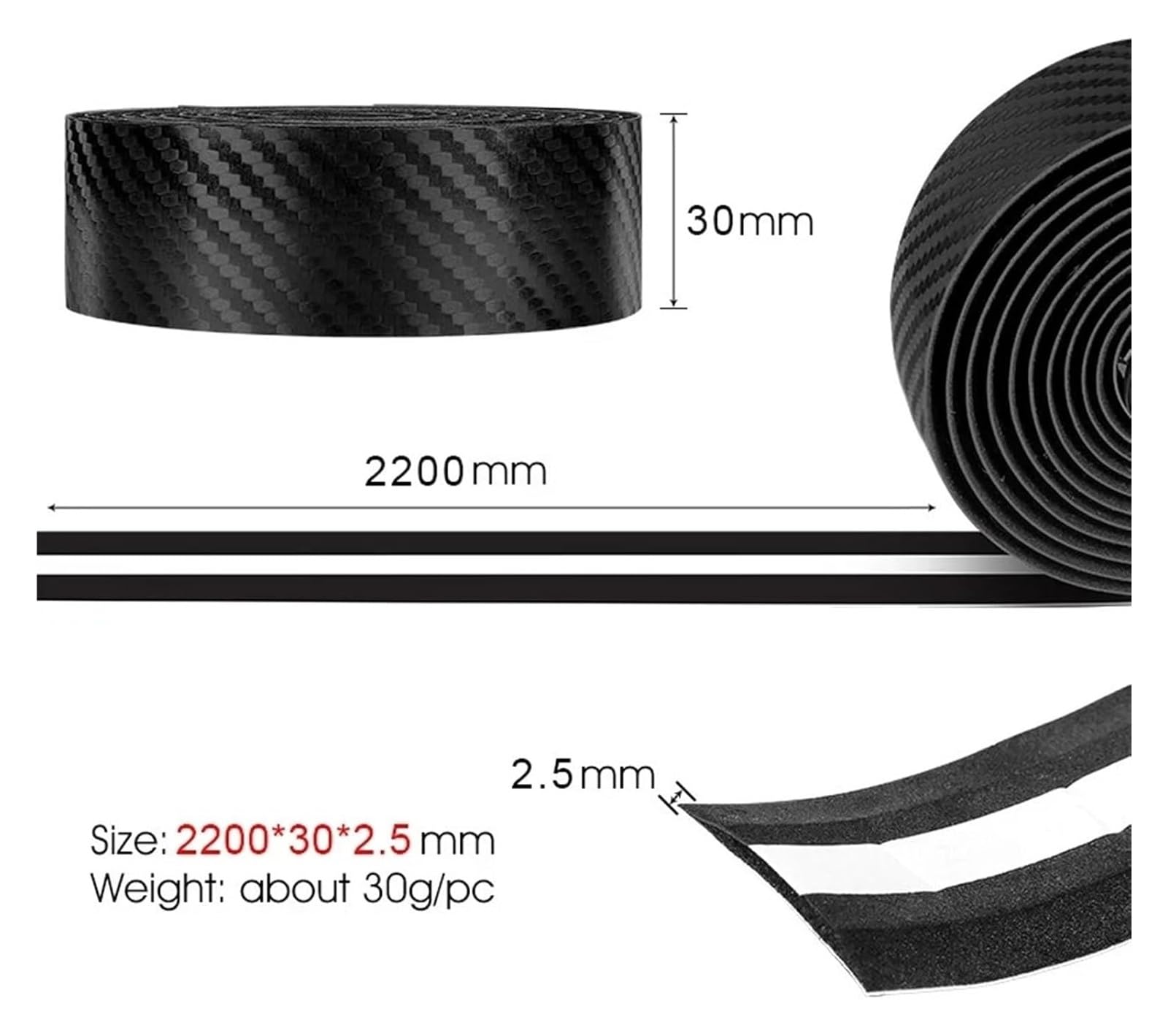 Lenkerband, Fahrrad-Lenkerband, 2 m, Rennrad-Bänder, Fahrrad-Lenkerband, rutschfest, Rennrad-Griffe, Riemen, Speed-Rennrad-Lenker-Gürtelwickel, Fahrradteil(Black)