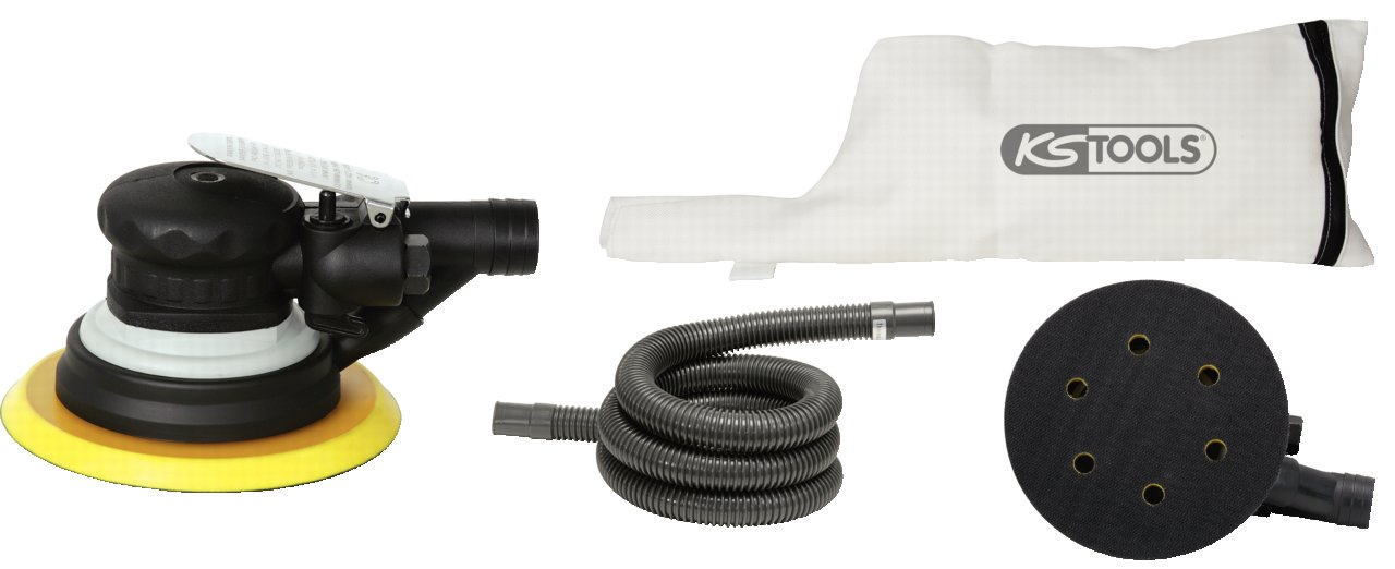 Ponceuse orbitale pneumatique KS Tools 515.3066 blanche contre les défauts de peinture